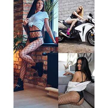 Zhanmai 8 Pairs Women Fishnet Stockings Tights Pantyhose Thigh High Stockings Waist Fishnets