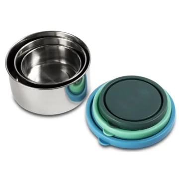 MIRA Stainless Steel Lunch Containers - 3-Piece Nesting Food Storage Set - BPA-Free Reusable Boxes f...