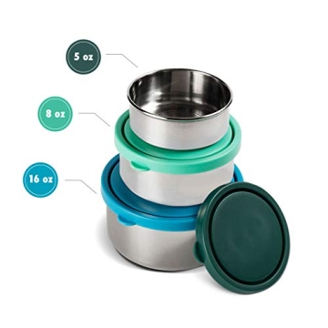 MIRA Stainless Steel Lunch Containers - 3-Piece Set