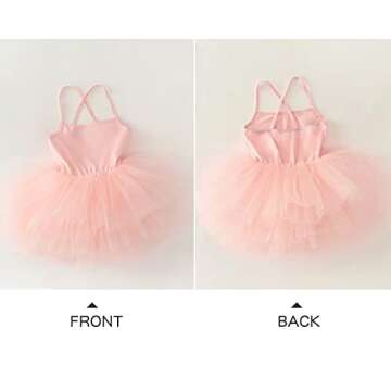 Toddler Girls Ballet Skirted Leotards Strap Tutu Dress Party Costumes for Dance Ballet Pink 2-4t