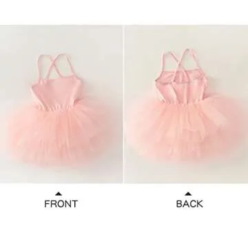 Toddler Girls Ballet Skirted Leotards Strap Tutu Dress Party Costumes for Dance Ballet Pink 2-4t
