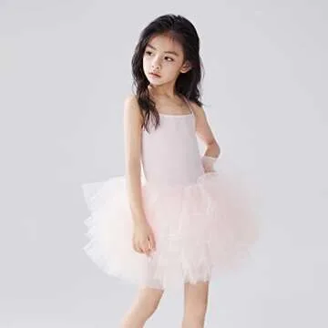 Toddler Girls Ballet Skirted Leotards Strap Tutu Dress Party Costumes for Dance Ballet Pink 2-4t