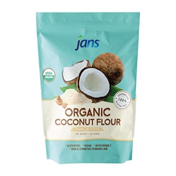 Jans Organic Coconut Flour 1.1lb | Gluten-Free | Certified Organic | Keto, Paleo, & Vegan Friendly |...