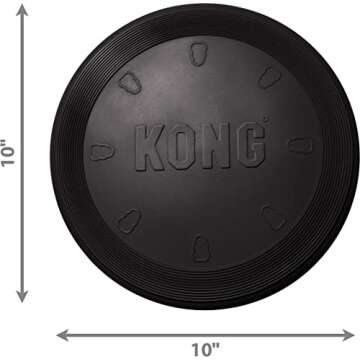 Kong Black Flyer - Durable Rubber Dog Frisbee for Engaging Fun and Exercise
