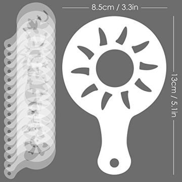 Artistic 32 Pcs Coffee Stencils for Creative Beverages