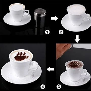 Artistic 32 Pcs Coffee Stencils for Creative Beverages