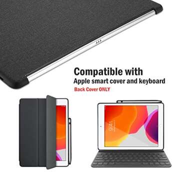 ProCase for iPad 10.2 - Back Case with Pencil Holder, Perfect Fit for 7th/8th/9th Gen