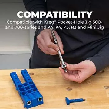 Kreg KPHA308 Pocket Hole Drill Bit for Easy Setup