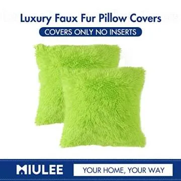 MIULEE Luxury Faux Fur Pillow Covers for Cozy Comfort