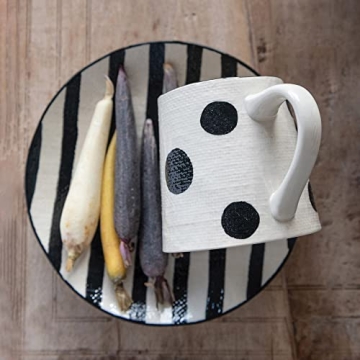 Hand-Painted Whimsical Stoneware Mugs - Set of 2