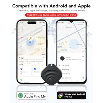 4 Pack Dual System Tracker for iOS and Android Bluetooth Tracker Smart Tags Compatible with Apple Fi...
