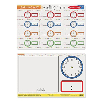 Melissa & Doug Telling Time Write-a-Mat for Kids Learning