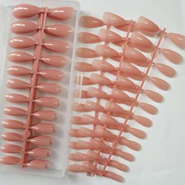 240pc Colored Stiletto False Nails Full Cover Soft Gel Acrylic Tips Pointy Fake Nail Artificial Fingernails Manicure Designs Decor for Women Girls Home Salon DIY.