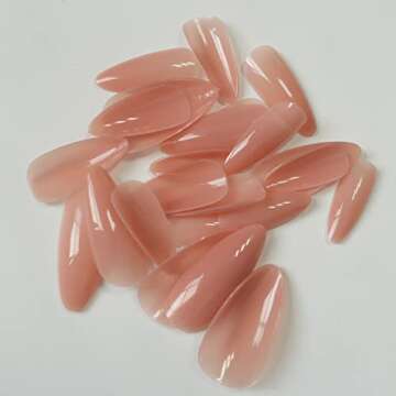 240pc Colored Stiletto False Nails Full Cover Soft Gel Acrylic Tips Pointy Fake Nail Artificial Fingernails Manicure Designs Decor for Women Girls Home Salon DIY.