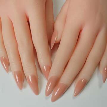 240pc Colored Stiletto False Nails Full Cover Soft Gel Acrylic Tips Pointy Fake Nail Artificial Fingernails Manicure Designs Decor for Women Girls Home Salon DIY.