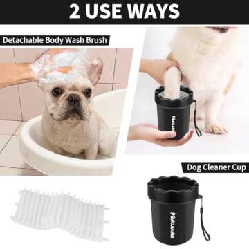 Dog Paw Cleaner, Washer, Buddy Muddy Pet Foot Cleaner for Small Medium Large Breed Dogs/Cats (with 3 absorbent towel) (Black, Small)