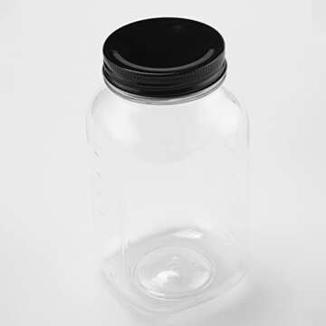 Noveinks 32 OZ Clear Plastic Jars for Storage - 6 Pack