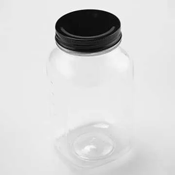 Noveinks 32 OZ Clear Plastic Jars for Storage - 6 Pack