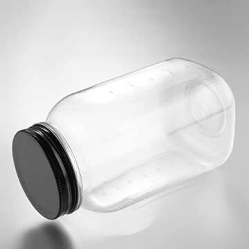 Noveinks 32 OZ Clear Plastic Jars for Storage - 6 Pack