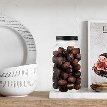 Noveinks 32 OZ Clear Plastic Jars for Storage - 6 Pack