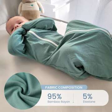ZIGJOY Shark-Fin Transition Swaddle - 0.5 Tog Rayon Made from Bamboo Sleep Sack Transitional Swaddle...
