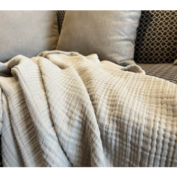 KyraHome Organic Cotton Throw Blanket for Cozy Living Rooms