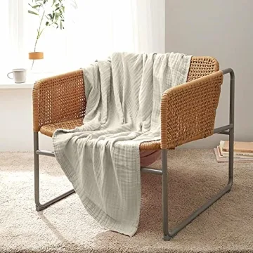 KyraHome Organic Cotton Throw Blanket for Cozy Living Rooms