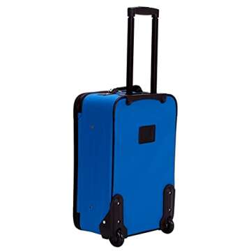 Rockland Fashion Softside Upright Luggage Set,Expandable, Blue, 2-Piece (14/19)