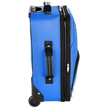 Rockland Fashion Softside Upright Luggage Set,Expandable, Blue, 2-Piece (14/19)