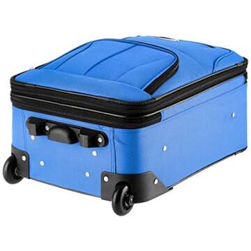 Rockland Fashion Softside Upright Luggage Set,Expandable, Blue, 2-Piece (14/19)