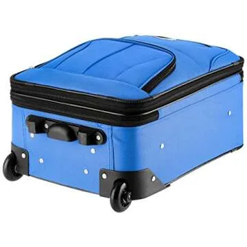Rockland Fashion Softside Upright Luggage Set,Expandable, Blue, 2-Piece (14/19)