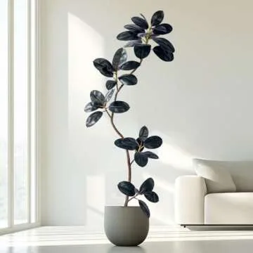 Bailikang 6ft Artificial Rubber Tree for Indoor and Outdoor Use