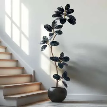 Bailikang 6ft Artificial Rubber Tree for Indoor and Outdoor Use