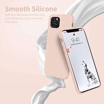 OTOFLY Compatible with iPhone 11 Pro Case,Ultra Slim Fit iPhone Case Liquid Silicone Gel Cover with Full Body Protection Anti-Scratch Shockproof Case (Pink)