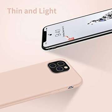 OTOFLY Compatible with iPhone 11 Pro Case,Ultra Slim Fit iPhone Case Liquid Silicone Gel Cover with Full Body Protection Anti-Scratch Shockproof Case (Pink)