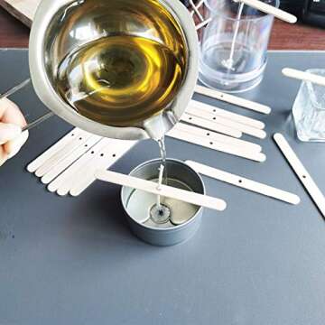 MILIVIXAY Wooden Candle Wick Holders,Candle Wicks Centering Device,Candle Wick Bars,Wick Holders for Candle Making,Wick Clips for Candles,Candle Centering Tool,120 Pack