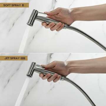 Purrfectzone Bidet Sprayer for Toilet, Handheld Sprayer Kit, Cloth Diaper Sprayer Set - Easy to Install - Stainless Steel