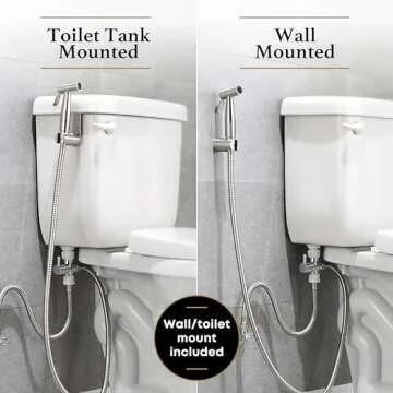 Purrfectzone Bidet Sprayer for Toilet, Handheld Sprayer Kit, Cloth Diaper Sprayer Set - Easy to Install - Stainless Steel