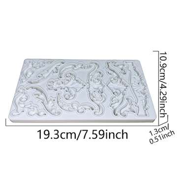 KAKIWYHHH Baroque Curlicues Scroll Lace Border Relief Flower Lace Filigree Sculpted Decoration Fonda...