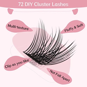 Pro LashBeauty 72 Pcs Cluster Lashes for DIY Extensions