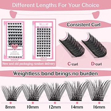Pro LashBeauty 72 Pcs Cluster Lashes for DIY Extensions
