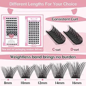 Pro LashBeauty 72 Pcs Cluster Lashes for DIY Extensions