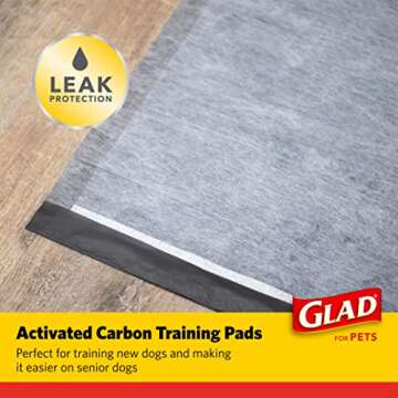 Glad for Pets Black Charcoal Puppy Pads 23" x 23" AllinOne Puppy Potty Training Pads That ABSORB & N...