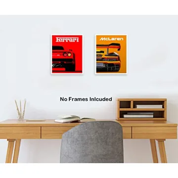 Classic Supercar Wall Art Prints, Set of 4 (8x10)