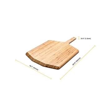 Ooni 16” Bamboo Pizza Peel – Versatile Wooden Pizza Spatula and Slicing Board