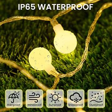 Globe String Lights, 40LED 13FT String Lights Battery Powered, Waterproof Outdoor Indoor String Ligh...