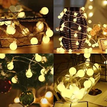 Globe String Lights, 40LED 13FT String Lights Battery Powered, Waterproof Outdoor Indoor String Lights for Bedroom, String Lights Battery Powered, Battery Operated Christmas Lights (Warm White)
