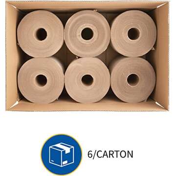 Genuine Joe GJO22600 Embossed Hardwound Roll Towels (Pack of 6), Natural