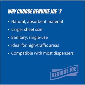 Genuine Joe GJO22600 Embossed Hardwound Roll Towels (Pack of 6), Natural