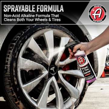 Adam's Wheel & Tire Cleaner Gallon - Professional All in One Tire & Wheel Cleaner Car Wash Wheel Well Cleaning Spray for Car Detailing | Safe On Most Rim Finishes